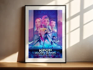 K‑POP Demon Hunters Poster – A2 A3 A4 Sizes | Framed Wall Art Print - Picture 1 of 13