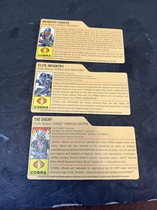 VINTAGE GI JOE AKTENKARTEN LOT - Infanterietruppen, Elite-Infanterie, der Feind. - Bild 1 von 5