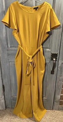 Lane Bryant New Women’s Plus Size Lena Jumpsuit One Piece Yellow Flutter Slv 22 - Image 1 of 4