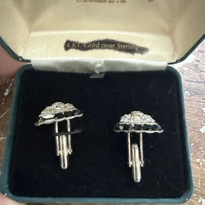 Gemelli vintage in argento inox con scatola - Foto 1 di 9