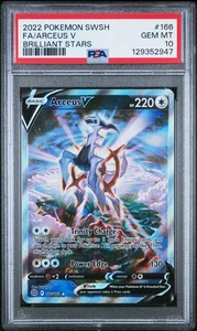 2022 POKEMON SWORD & SHIELD BRILLIANT STARS #166 FA/ARCEUS V PSA 10 QR - Picture 1 of 2