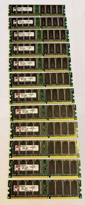 12 x Used Kingston KVR400X64C3A-1G DDR400 (PC3200) CL3 DIMMS - JOB LOT - Image 1 of 4