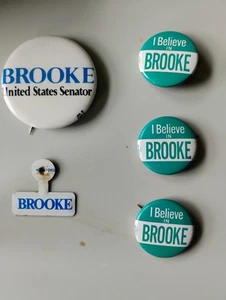 POLITICAL BUTTONS FOR EDWARD BROOKE. Massachusetts Black Politicians. Vintage - Picture 1 of 1