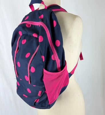 Mochila Lands End lunares rosas en azul marino reflectores de regreso al cole Foto 1 de 4