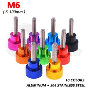 M6 Aluminum High Head Knurled Thumb Screw Knob Bolt Stainless Steel 6-100mm D20 - Picture 1 of 7