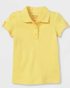Lot Of 2 NWT Cat & Jack Yellow Polo Shirt Uniform Kids Girls S 6X - Picture 1 of 4