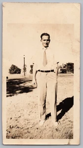 7M Photograph Vintage Snapshot Portrait Handsome Attractive Man Shirt Tie - Picture 1 of 2