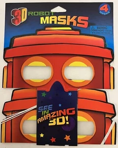 Party Bots Toy 3D Robot Space Boys Kids Birthday Party Favor Paper Masks - Picture 1 of 1