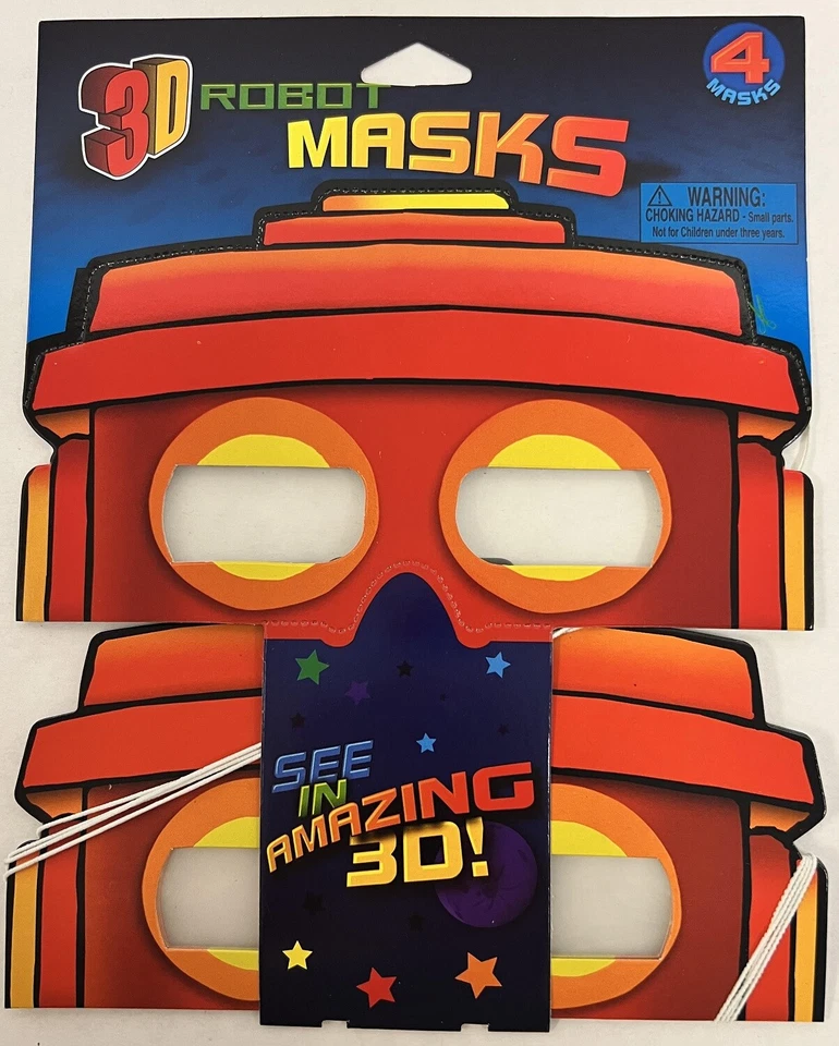 Party Bots Toy 3D Robot Space Boys Kids Birthday Party Favor Paper Masks - Image 1 of 1