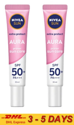 2 x Nivea Extra protect Aura Primer Cuidado Solar Aura Instantánea SPF50+ PA+++ 30 ml Foto 1 de 4