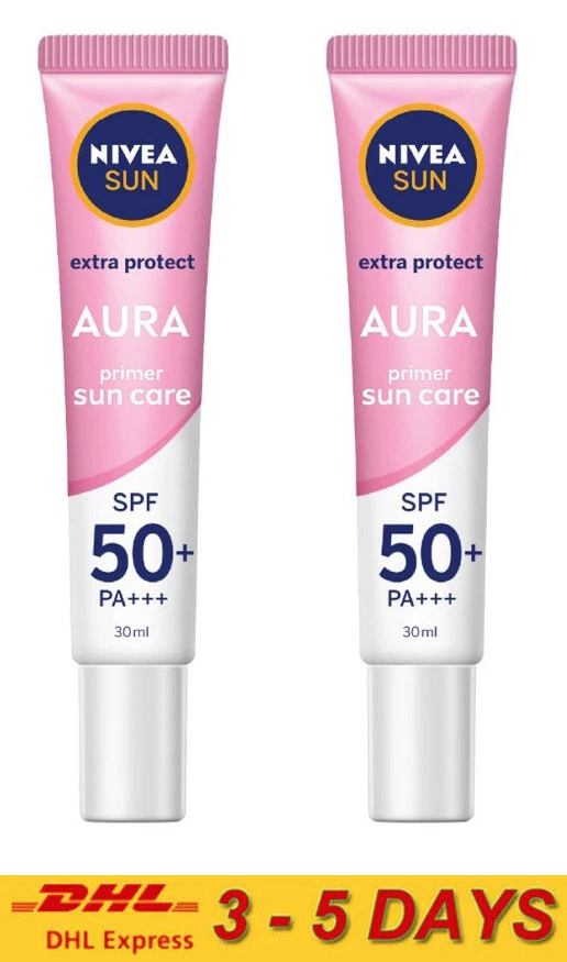 2 x Nivea Extra protect Aura Primer Sun Care Instant Aura SPF50+ PA+++ 30 ml - Image 1 of 4