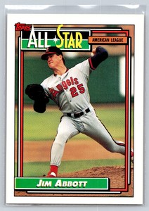 1992 Topps Jim Abbott #406   California Angels