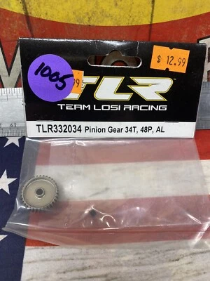 Team Losi Racing TLR332034 ALUMINUM Pinion Gear {34T / 48P}  -NEW- USA SHIPPED - Image 1 of 4