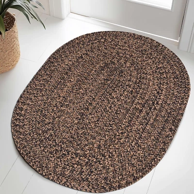 Alfombra trenzada negra/dorada - Alfombrilla de puerta de entrada - Kit de granja interior exterior de 2X3 pies Foto 1 de 4