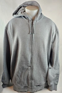 LL Bean Katahdin Iron Works Sweatshirt Mens 2XLT Tall Grey Hoodie Full Zip Heavy - Picture 1 of 8