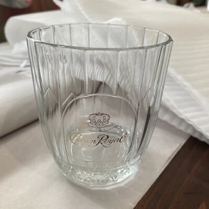 Vintage Seagrams Crown Royal 8oz Bar/Becher Glas Gold Kissen & Kronenlogo - Bild 1 von 6