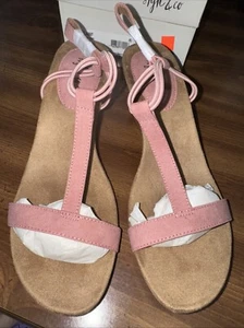 Style & Co. Womens Mulan T-strap Wedge Sandals 7.5m - Picture 1 of 4