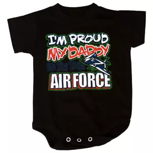 Body negro para bebé I'm Proud, My Daddy Is In the Airforce - Imagen 1 de 1
