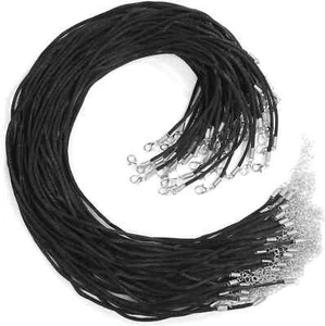 50Pcs Satin Silk Necklace Cord with Lobster Clasp and Extension Chain for Neckla - Picture 1 of 7