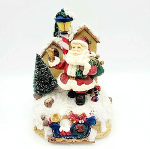 Christmas Décor Santa Ringing in the Christmas Cheer Musical 6"x 4" Detailed EUC - Picture 1 of 6