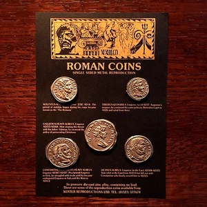Set of 5 One-Sided Ancient Roman Coin Replicas •Educational Resource• FREE SHIP! - Picture 1 of 1