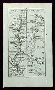 IRELAND, DUBLIN, TRIM, GORT, ENNIS, antique road map, Taylor & Skinner, 1783