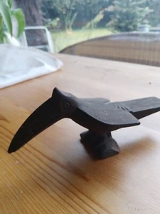 Vogel Skulptur aus Holz (ein Rabe ?) in schwarz - Bild 1 von 4