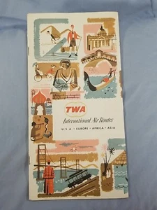 1963 Vintage TWA International Route Map Booklet Advertising Brochure - Picture 1 of 5