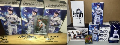 Lote assinado por San Diego Padres Wil Myers Auto Bat Bobbleheads Hoffman Machado RC - Imagem 1 de 4