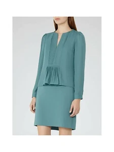 Reiss Smaragd Sea Daze Damenkleid mit Kettenausschnitt Größe 10 UVP 190 £ - Bild 1 von 3