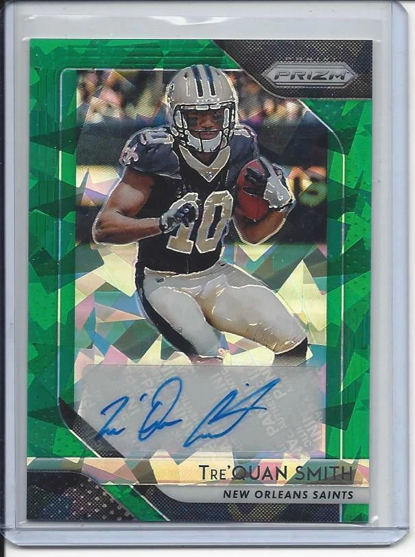 TRE'QUAN SMITH 2018 PANINI PRIZM GREEN CRYSTALS CRACKED ICE AUTO RC #D 29/75 - Image 1 of 1