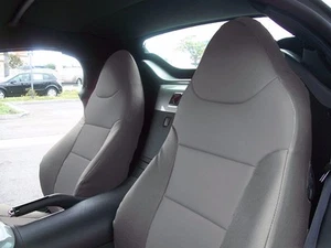 SATURN SKY 2007-2010 GREY LEATHER-LIKE CUSTOM MADE FIT FRONT SEAT COVERS - Picture 1 of 7