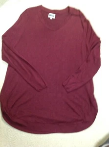 Mud Pie Women’s Medium Maroon Oversized Viscose Sweater Long Sleeve~M~Christmas - Picture 1 of 3