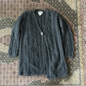 Cárdigan Aran Crafts 100 % lana merino, grande para mujer, hecho en Irlanda - Imagen 1 de 5