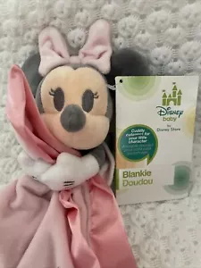 Nuevo Disney Store Minnie Mouse Peluche Gris Rosa Bebé Lovey Manta Blankie Retiro - Imagen 1 de 5