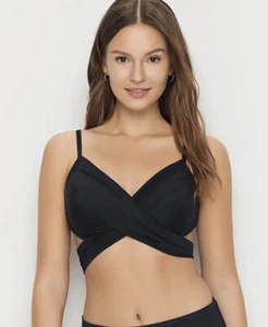 La Blanca BLACK SIZE 4 USA Island Goddess Wrap Underwire Bikini Swim Top - Picture 1 of 9