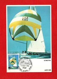 1981 12 METRE racing yacht MAXICARD postcard sea sailing boat sea water sport - Picture 1 of 2