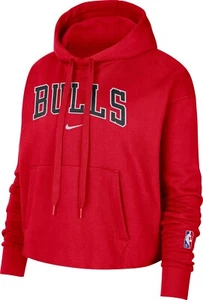 Sudadera con capucha recortada esencial Nike City Edition Chicago Bulls para mujer talla L - Imagen 1 de 2
