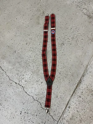 Регулируемые клетчатые подтяжки один размер красный/черный полностью расширенные 36 дюймов  - Изображение 1 из 3
