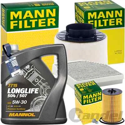 MANN INSPECTION PACKAGE + 5L MANNOL 507 5W-30 OIL fits AUDI A4 B8 Q5 8RB TDI - Image 1 of 4