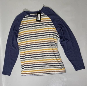 NUEVO NUEVO CON ETIQUETAS SOLARIS Para Hombres M Exterior Manga Larga Raglán Rayas Crew Multicolor - Imagen 1 de 5