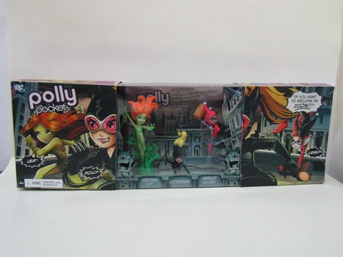 DAMAGED 2012 SDCC DC Polly Pocket Harley Quinn Catwoman Poison Ivy Cover