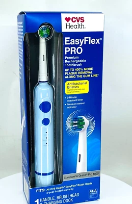 CVS Easy Flex Pro Premium Cepillo de Dientes Recargable Temporizador Antibacteriano - Nuevo en Caja Foto 1 de 4