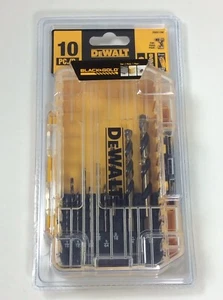DeWalt Black and Gold 10 Pc. Drill Bit Set With Tough Case - DWA1180 - NEW - Picture 1 of 3