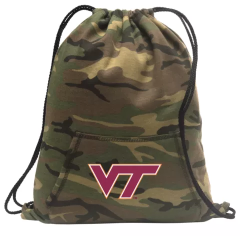 Virginia Tech Backpack CAMO Drawstring Bag Pack CLASSIC HOODY DESIGN! Cover