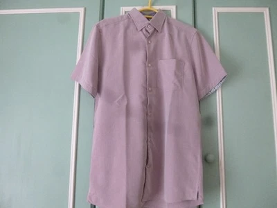 Next Signature Shirt Mauve Small Size Top Short Sleeve Button-Down Slim Fit - Image 1 of 4