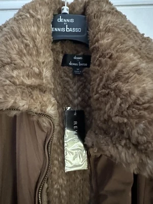 ABRIGO REVERSIBLE MARRÓN MUJER DENNIS BASSO PIEL SINTÉTICA Y RESISTENTE AL AGUA NUEVO CON ETIQUETAS Foto 1 de 3