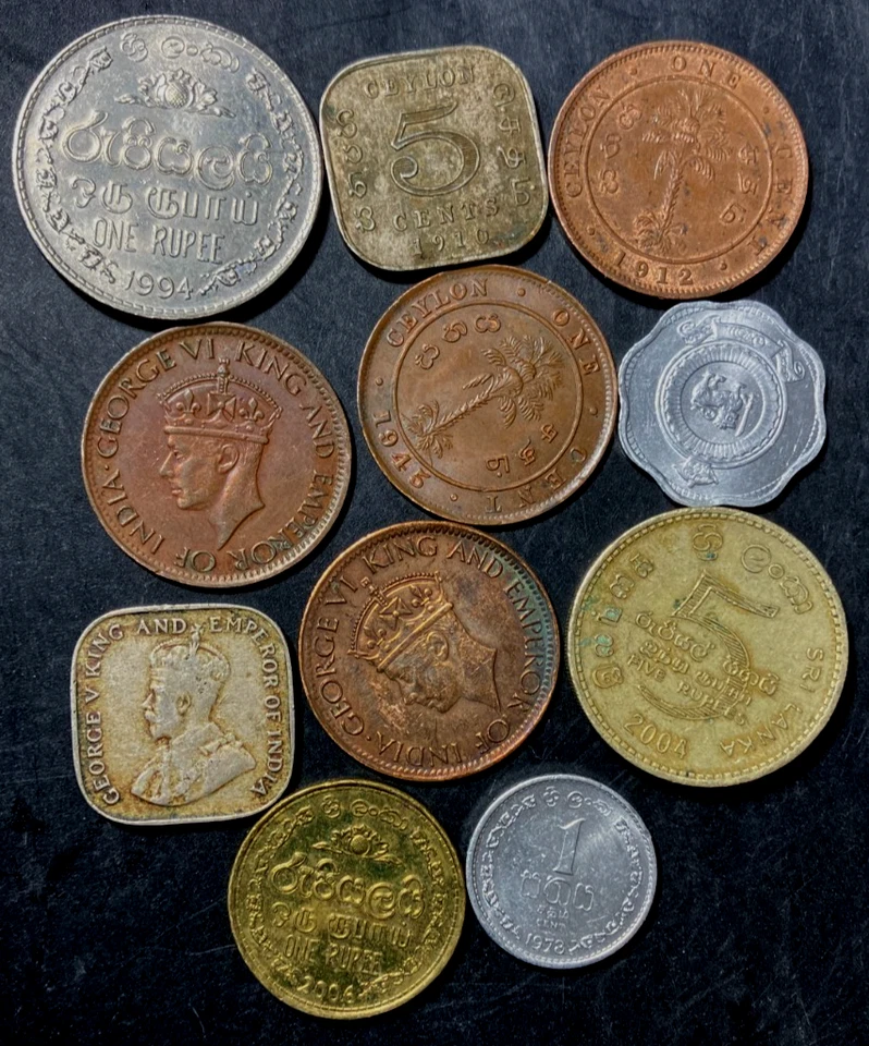 OLD CEYLON Coin Lot - 1910-PRESENT - 10 HIGH QUALITY COINS - Lot #N9 - Image 1 of 1