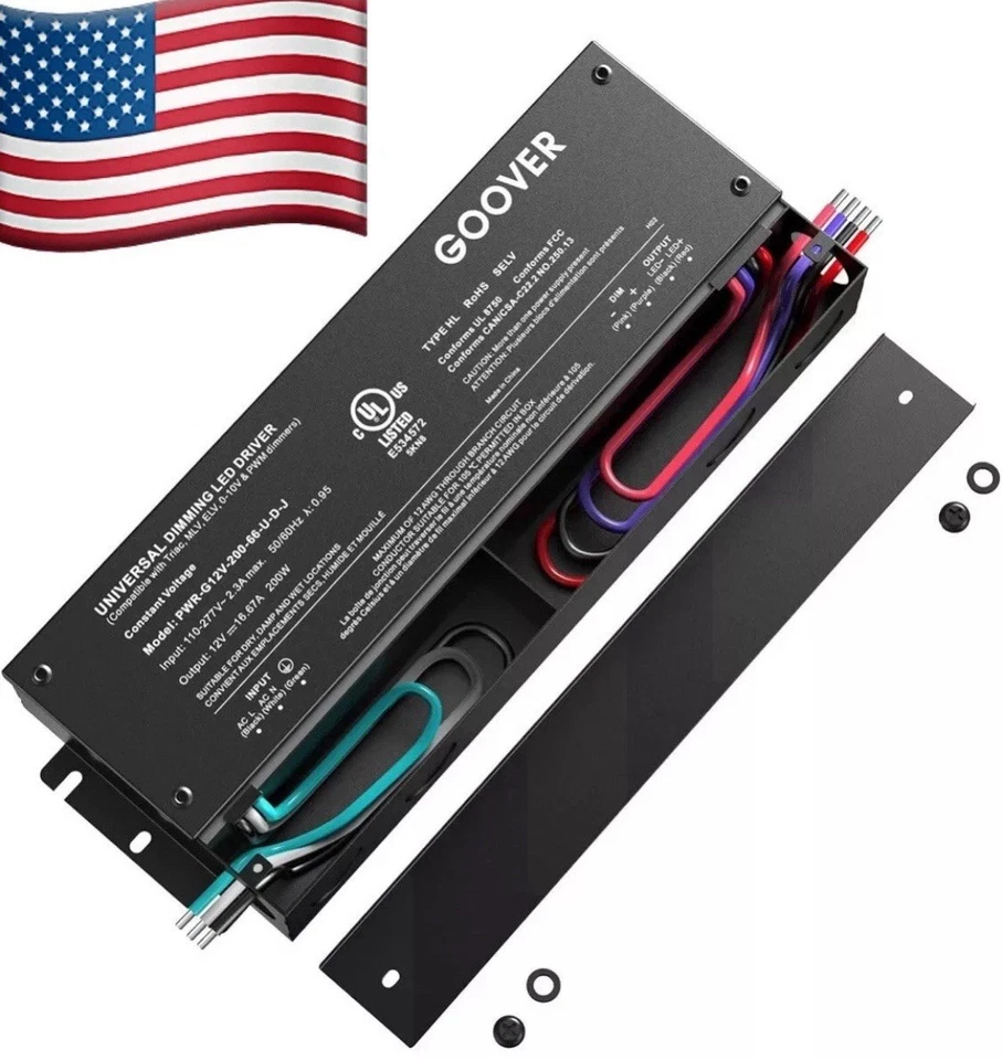 GOOVER 150W Dimmable LED Driver, 120V AC to DC 12V Transformer, 5-in-1 D... - Image 1 of 1