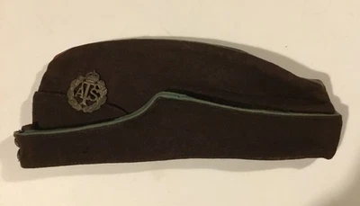 Original WW2 British Army ATS Side Cap. Complete with Buttons & Badge. Moth - Image 1 of 4